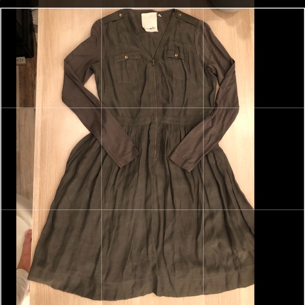 Anthropologie zip up cargo swing dress